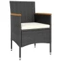 Mesa sillas jardín 5 pzas ratán sintético vidrio templado negro de , Conjuntos de jardín - Ref: Foro24-3058394, Precio: 246,8...
