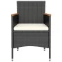 Mesa sillas jardín 5 pzas ratán sintético vidrio templado negro de , Conjuntos de jardín - Ref: Foro24-3058394, Precio: 246,8...