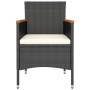 Mesa sillas jardín 5 pzas ratán sintético vidrio templado negro de , Conjuntos de jardín - Ref: Foro24-3058394, Precio: 250,9...