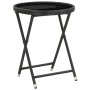 Mesa sillas jardín 5 pzas ratán sintético vidrio templado negro de , Conjuntos de jardín - Ref: Foro24-3058394, Precio: 250,9...