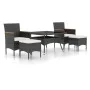 Set comedor jardín 5 pzas ratán sintético vidrio templado negro de , Conjuntos de jardín - Ref: Foro24-3058354, Precio: 552,9...