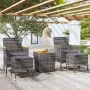 Mesa y sillas jardín 5 pzas ratán sintético madera acacia gris de , Conjuntos de jardín - Ref: Foro24-3058377, Precio: 262,72...