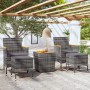Mesa y sillas jardín 5 pzas ratán sintético madera acacia gris de , Conjuntos de jardín - Ref: Foro24-3058377, Precio: 267,28...