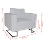 Sillón con patas cromadas cuero sintético blanco en Sillones | Comprar online en Foru.es