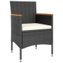 Set comedor jardín 5 pzas ratán sintético y madera acacia negro de , Conjuntos de jardín - Ref: Foro24-3058356, Precio: 521,2...