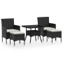 Set comedor jardín 5 pzas ratán sintético vidrio templado negro de , Conjuntos de jardín - Ref: Foro24-3058328, Precio: 317,3...