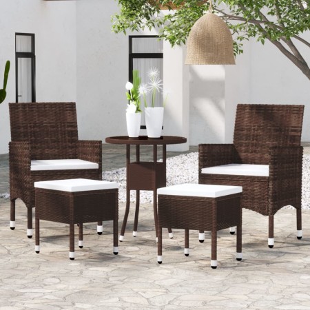 Juego de muebles de jardín de 5 piezas ratán sintético marrón de , Conjuntos de jardín - Ref: Foro24-3058471, Precio: 250,92 ...