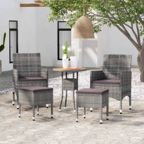 Juego de muebles de jardín de 5 piezas ratán sintético gris de , Conjuntos de jardín - Ref: Foro24-3058473, Precio: 204,78 €,...