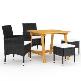 Juego de comedor de jardín de 5 piezas negro de , Conjuntos de jardín - Ref: Foro24-3068691, Precio: 295,26 €, Descuento: %