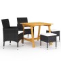 Juego de comedor de jardín de 5 piezas negro de , Conjuntos de jardín - Ref: Foro24-3068691, Precio: 301,51 €, Descuento: %