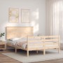 Estructura de cama con cabecero madera maciza 140x190 cm de , Camas y somieres - Ref: Foro24-3195201, Precio: 137,27 €, Descu...