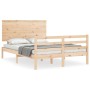 Estructura de cama con cabecero madera maciza 140x190 cm de , Camas y somieres - Ref: Foro24-3195201, Precio: 137,27 €, Descu...