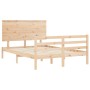Estructura de cama con cabecero madera maciza 140x190 cm de , Camas y somieres - Ref: Foro24-3195201, Precio: 137,27 €, Descu...