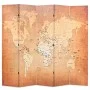 Biombo divisor plegable 200x170 cm mapamundi amarillo de vidaXL, Divisores de ambientes - Ref: Foro24-245879, Precio: 103,49 ...