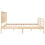 Bed frame with solid wood headboard 200x200 cm by , Beds and slatted bases - Ref: Foro24-3195241, Price: 173,62 €, Discount: %