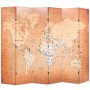 Biombo divisor plegable 228x170 cm mapamundi amarillo de vidaXL, Divisores de ambientes - Ref: Foro24-245880, Precio: 171,31 ...