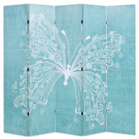 Biombo divisor plegable 200x170 cm mariposa azul de vidaXL, Divisores de ambientes - Ref: Foro24-245887, Precio: 136,09 €, De...
