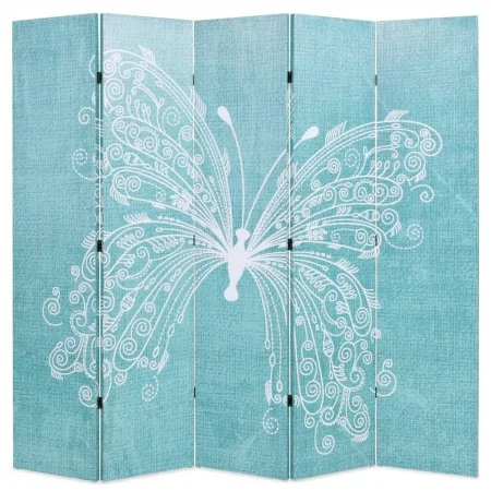 Biombo divisor plegable 200x170 cm mariposa azul de vidaXL, Divisores de ambientes - Ref: Foro24-245887, Precio: 125,03 €, De...