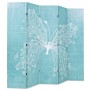 Biombo divisor plegable 200x170 cm mariposa azul de vidaXL, Divisores de ambientes - Ref: Foro24-245887, Precio: 136,09 €, De...