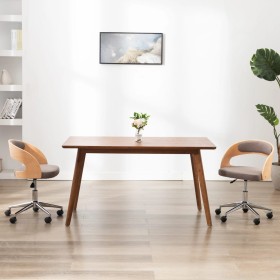 Silla de comedor giratoria de madera curvada y tela gris taupe de , Sillas de comedor - Ref: Foro24-287426, Precio: 136,27 €,...