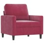 Sillón con taburete terciopelo rojo tinto 60 cm de , Sofás - Ref: Foro24-3201049, Precio: 178,23 €, Descuento: %