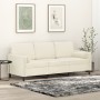 Sofá de 3 plazas con cojines terciopelo color crema 180 cm de , Sofás - Ref: Foro24-3200899, Precio: 333,86 €, Descuento: %