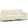 Sofá de 3 plazas con cojines terciopelo color crema 180 cm de , Sofás - Ref: Foro24-3200899, Precio: 328,59 €, Descuento: %