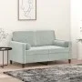 2-seater sofa with light gray velvet cushions 120 cm by , Sofas - Ref: Foro24-3200871, Price: 195,22 €, Discount: %