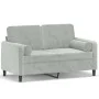 2-seater sofa with light gray velvet cushions 120 cm by , Sofas - Ref: Foro24-3200871, Price: 195,22 €, Discount: %