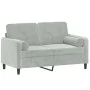 2-seater sofa with light gray velvet cushions 120 cm by , Sofas - Ref: Foro24-3200871, Price: 195,22 €, Discount: %