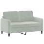 Sofá de 2 plazas con cojines terciopelo gris claro 120 cm de , Sofás - Ref: Foro24-3200871, Precio: 197,67 €, Descuento: %