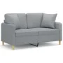 2-seater sofa with light gray fabric cushions 120 cm by , Sofas - Ref: Foro24-3200901, Price: 226,45 €, Discount: %
