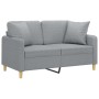 Sofá de 2 plazas con cojines tela gris claro 120 cm de , Sofás - Ref: Foro24-3200901, Precio: 231,50 €, Descuento: %