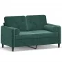 Sofá de 2 plazas con cojines terciopelo verde oscuro 120 cm de , Sofás - Ref: Foro24-3200873, Precio: 262,11 €, Descuento: %