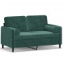 Sofá de 2 plazas con cojines terciopelo verde oscuro 120 cm de , Sofás - Ref: Foro24-3200873, Precio: 267,05 €, Descuento: %