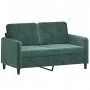 Sofá de 2 plazas con cojines terciopelo verde oscuro 120 cm de , Sofás - Ref: Foro24-3200873, Precio: 262,11 €, Descuento: %