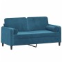 Sofá de 2 plazas con cojines terciopelo azul 140 cm de , Sofás - Ref: Foro24-3200890, Precio: 271,58 €, Descuento: %