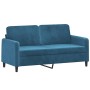 Sofá de 2 plazas con cojines terciopelo azul 140 cm de , Sofás - Ref: Foro24-3200890, Precio: 271,58 €, Descuento: %