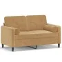2-seater sofa with brown velvet cushions 120 cm by , Sofas - Ref: Foro24-3200878, Price: 225,27 €, Discount: %