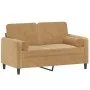 2-seater sofa with brown velvet cushions 120 cm by , Sofas - Ref: Foro24-3200878, Price: 225,27 €, Discount: %