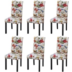 Sillas de comedor 6 unidades tela multicolor de , Sillas de comedor - Ref: Foro24-272505, Precio: 473,11 €, Descuento: %