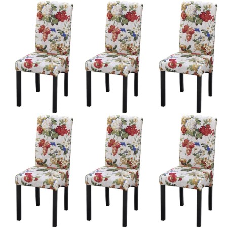 Sillas de comedor 6 unidades tela multicolor de , Sillas de comedor - Ref: Foro24-272505, Precio: 473,11 €, Descuento: %