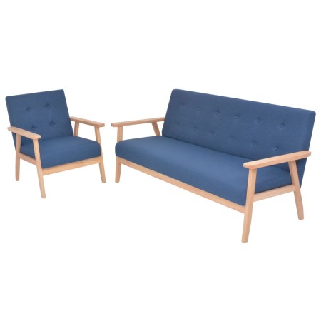 Juego de sofás de tela de 2 piezas color azul de , Sofás - Ref: Foro24-274913, Precio: 450,65 €, Descuento: %