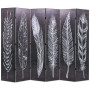 Biombo divisor plegable 228x170 cm plumas blanco y negro de vidaXL, Divisores de ambientes - Ref: Foro24-245892, Precio: 181,...