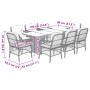 Set comedor de jardín 9 pzas con cojines ratán sintético beige en Conjuntos de jardín | Comprar online en Foru.es