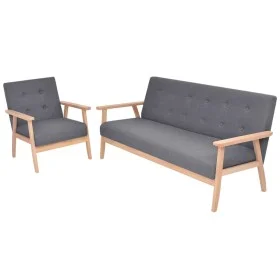Juego de sofás de tela de 2 piezas color gris oscuro de , Sofás - Ref: Foro24-274924, Precio: 470,15 €, Descuento: %