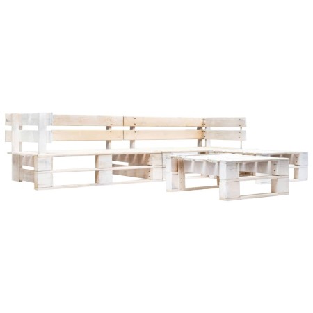 Set de muebles de palés para jardín 4 piezas madera blanco de , Conjuntos de jardín - Ref: Foro24-277391, Precio: 261,89 €, D...
