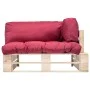 Sofá de jardín de palets con cojines rojos madera de pino de , Sofás de exterior - Ref: Foro24-277481, Precio: 113,97 €, Desc...