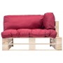 Sofá de jardín de palets con cojines rojos madera de pino de , Sofás de exterior - Ref: Foro24-277481, Precio: 133,09 €, Desc...