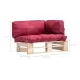Sofá de jardín de palets con cojines rojos madera de pino de , Sofás de exterior - Ref: Foro24-277481, Precio: 113,97 €, Desc...